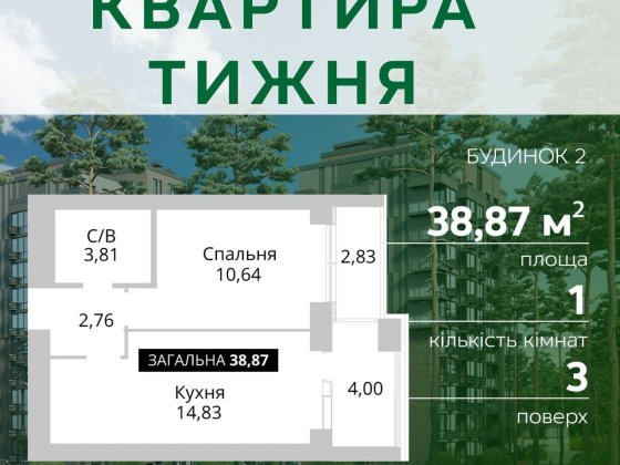 Продаж 1к квартири Гостомель АКЦІЯ Гостомель