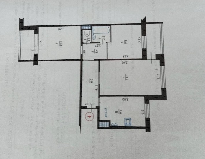 Продам 3-кімн. квартиру на 4 м-ні - фото 1
