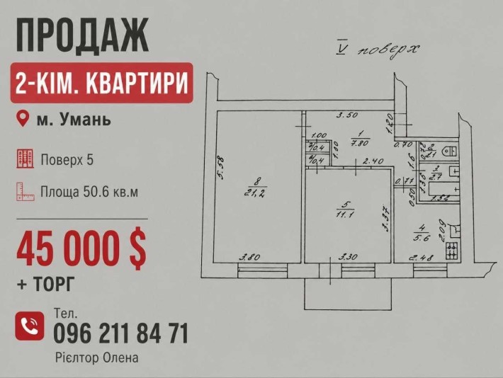 ПРОДАЖ двокімнатної квартири вул. Успенська - фото 1