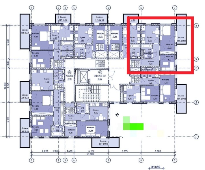 Квартира у новобудові 54.91кв.м Секція 3 - фото 1