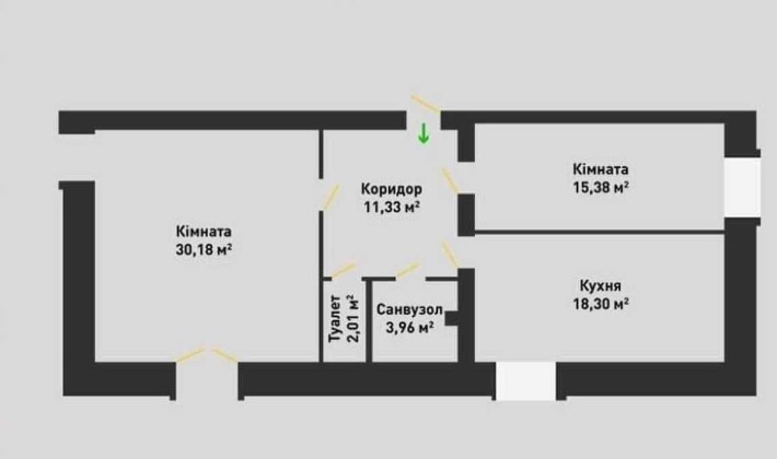 Двокімнатна квартира в новобудові - фото 1