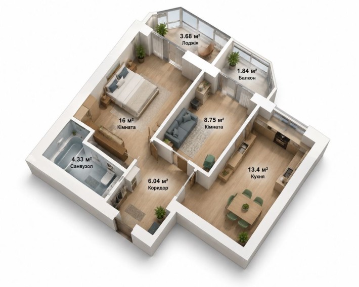 Продам двокімнатну квартиру family-2 Гатне - фото 1