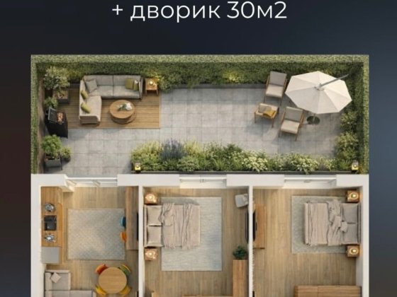 Велика 2к квартира 56м2, з ДВОРИКОМ, ГАЗ, Готовий будинок, Закрита територія, Держ програми Святопетрівське