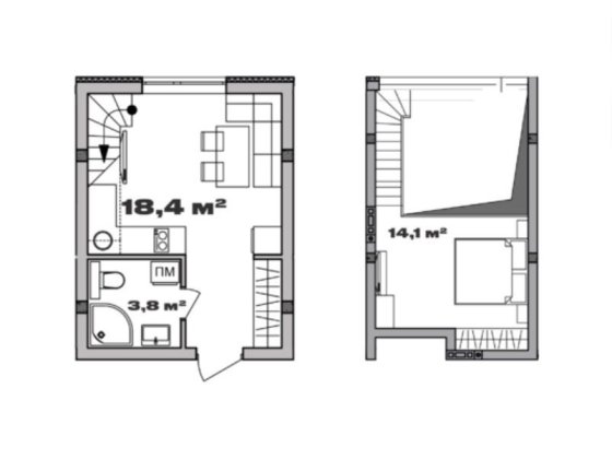 Дворівнева квартира 36,3 м² ! Від забудовника !БЕЗ КОМІСІЇ!!ТАРАСІВКА!