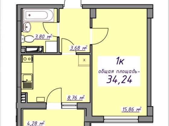 В продаже 1 комнатная квартира ЖК 7 небо Авангард