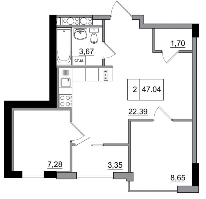 Продам 2-комн квартиру в ЖК Артвиль! 5 дом! - фото 1