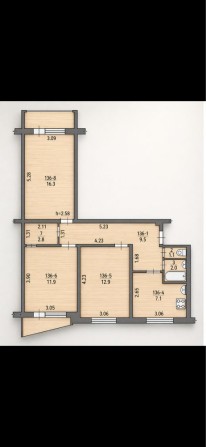 Продам трёхкомнатную квартиру - фото 1
