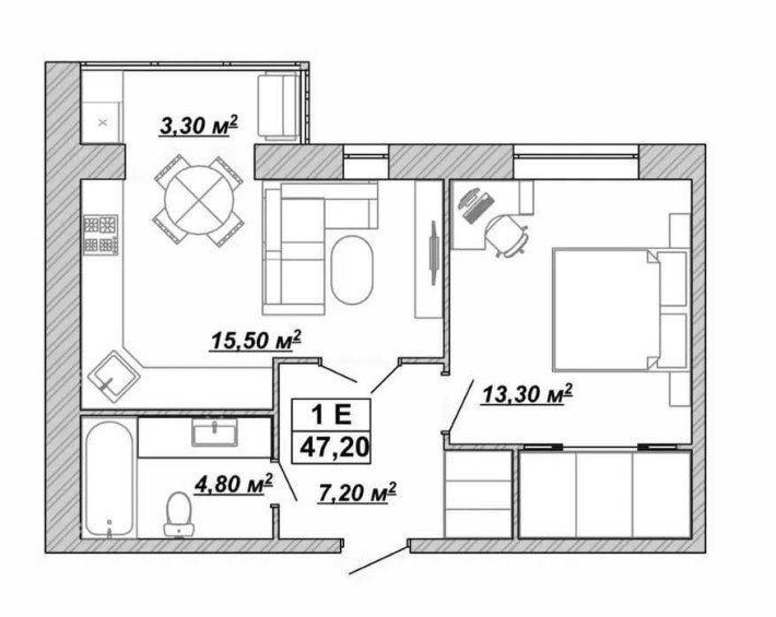 Продам простору 1-кімнатну квартиру в центрі! - фото 1