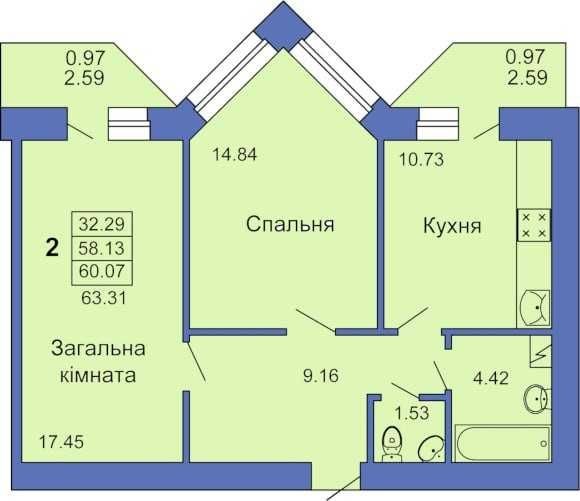 Продається 2 кімнатна квартира! Центр! Новобудова - фото 1