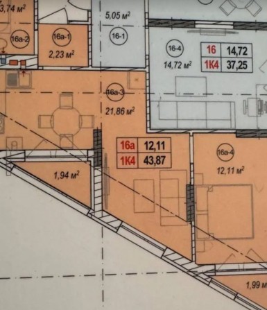 Продаж 1к квартири 44 кв. м на вул. Євгена Коновальця - фото 1