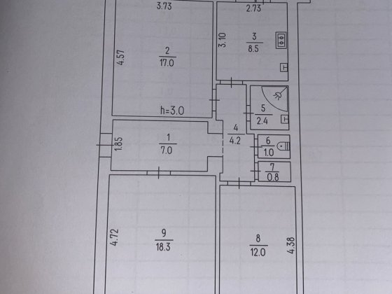 3-кімнатна квартира. Сталінка. Черкассы