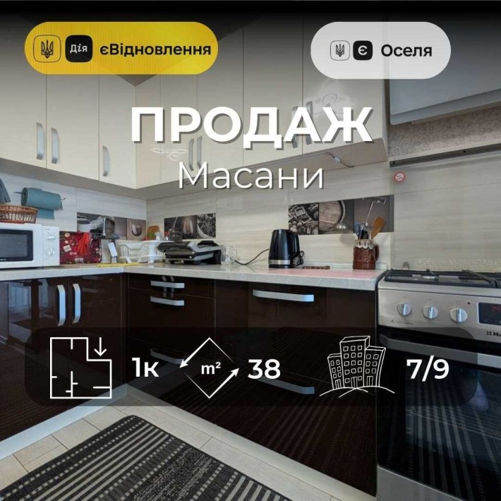 Купуй і заселяйся - 1-кімнатна квартира з ремонтом на Масанах RD - фото 1