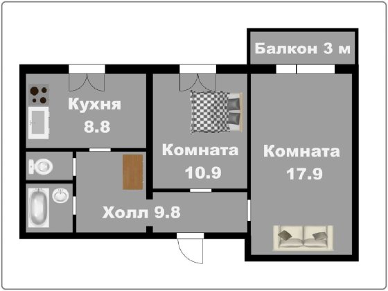 Продам 2х комнатную Хортицкий рн