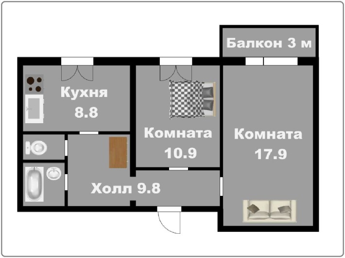 Продам 2х комнатную Хортицкий рн - фото 1