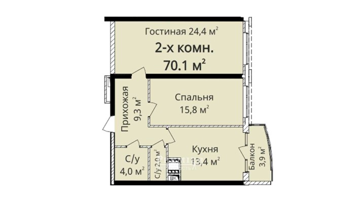 2к квартира 70м² на пр-ті Шевченка Роздільні кімнати, балкон Поруч парк Перемоги та море Найкраща ці - фото 1