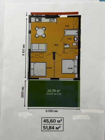 2к квартира з власною терасою у ЖК Sofi House | 1 поверх, закрита територія, Софіївська Борщагівка - фото 1
