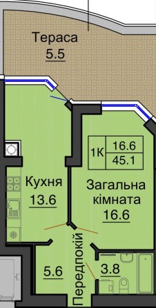 Продаж 1 кімнатної квартири з ТЕРАСОЮ жк Софія Резиденс - фото 1
