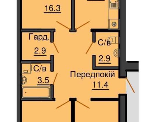 3к квартира  з 83 м2 жк Софія Резиденс від Мартинова є розстрочка