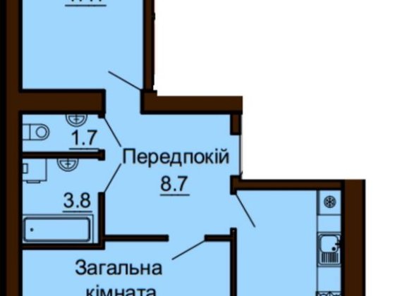 Єоселя - так! 67, 3 м2 двокімнатна квартира ЖК Софія Клубний. Софіївська Борщагівка