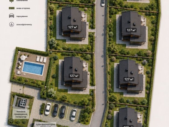 Котеджний комплекс у Карпатах із видом на Чорногірський хребет — 6 будинків + земля під розвиток Яблуниця