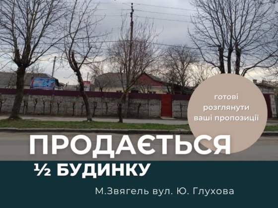ЦІНУ ЗНИЖЕНО ПРОДАЖ 1/2 будинку під комерційну діяльність Звягель