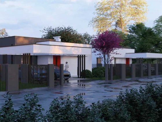 Сучасний одноповерховий будинок в передмісті Франківська Криховцы