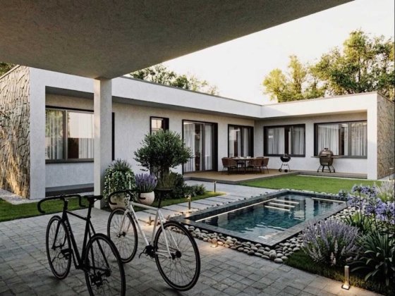 Новый дом на 4-х сотках в стиле Eco-Minimalism! Червоный Хутор! 1A37 Лиманка