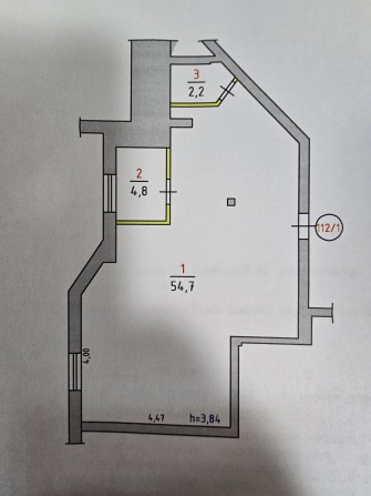 Продам 2-кімнатну квартиру 55 м² після будівельників! - фото 1