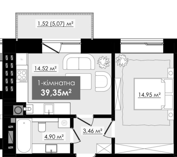 Продаж однокімнатної квартири - фото 1