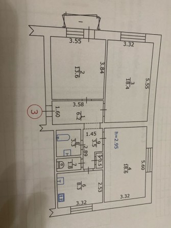 Продаж 3-х кімнатної квартири, район центрального ринку, під ремонт - фото 1