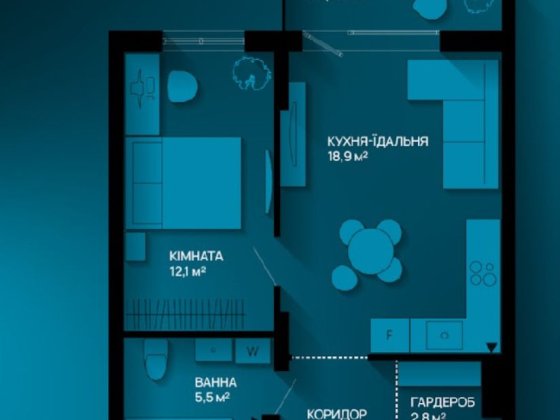 Сучасний ЖК в тихому районі біля річки! 1 К квартира з гардеробом та кухнею-студією! Ивано-Франковск