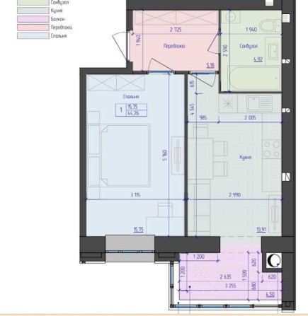 Однокімнатна квартира в новобудові  44,26 м2 - 40 720 $ - фото 1