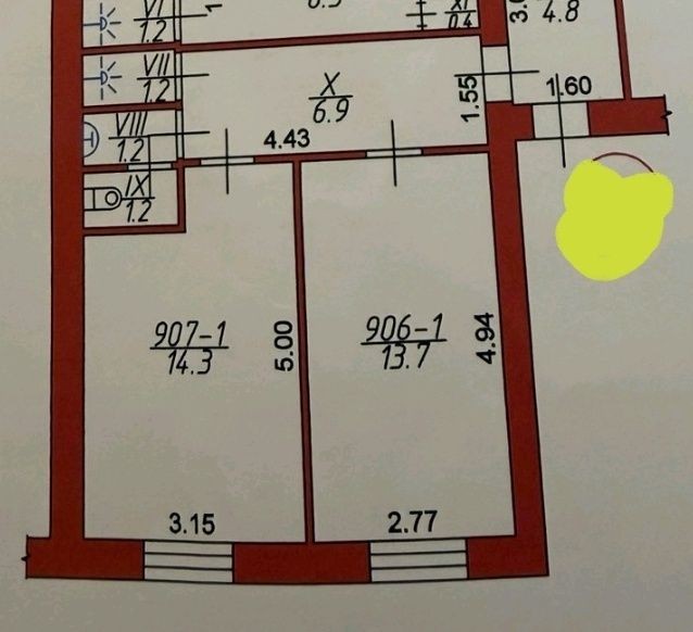 Терміново продам 2 кім. 44м2, ГПЗ!, Район! 9/9ц, 31500уо! - фото 1