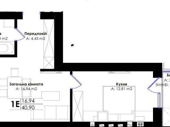 Продаж 1кк  всучасному ЖК біля центрального парку