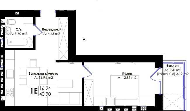 Продаж 1кк  всучасному ЖК біля центрального парку - фото 1