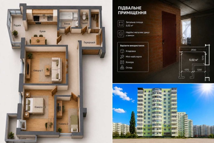 Продаємо 3к квартиру з ремонтом у новобудові на Лушпи біля ТРЦ Лавіна - фото 1