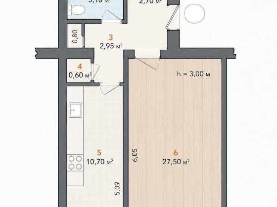 Продаж 1-кімнатної квартири в Центрі (під ремонт). Код: 22846 Полтава