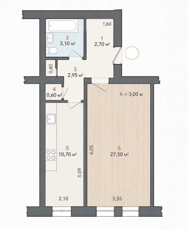 Продаж 1-кімнатної квартири в Центрі (під ремонт). Код: 22846 - фото 1