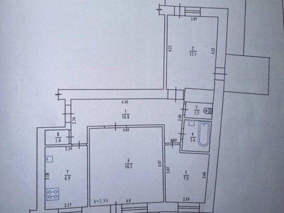 Поділ, вул. Миру, 3-кімн. квартира під ремонт. Полтава