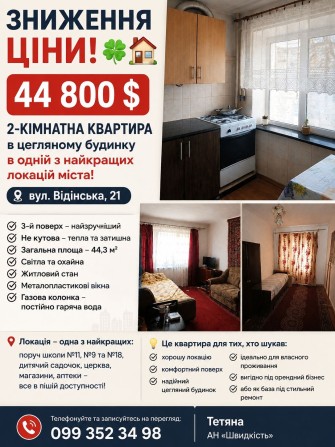 Продаж 2-кімнатної квартири у зручній локації - фото 1
