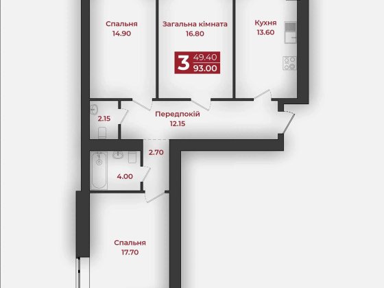 Продаж 3-кімнатної квартири в ЖК «Європейський»! Полтава