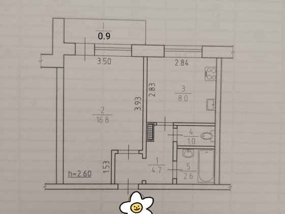 Продам 1 кімнатну квартиру,початок  вул.  Крут Суми