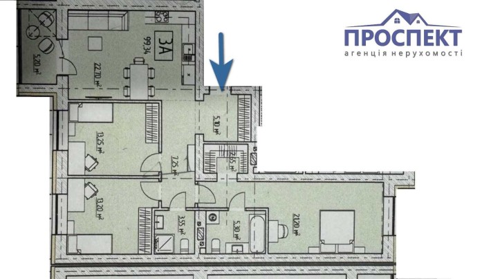 ЖК «Олімп» — простора 3-кімнатна квартира 100 м² для великої родини! - фото 1