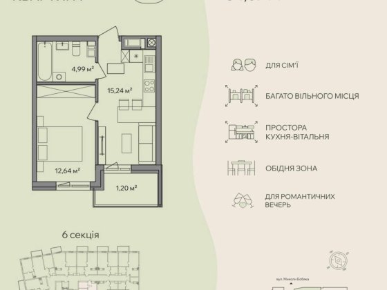 Продаж 1 кім новобудови в Централ парк.
