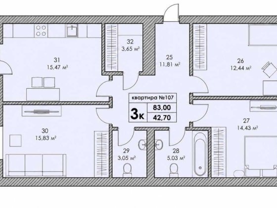 Продаж 3 кімн квартири 83 м2 ЖК Park Residence від забудовника без комісій 3 черга Софіївська Борщагівка