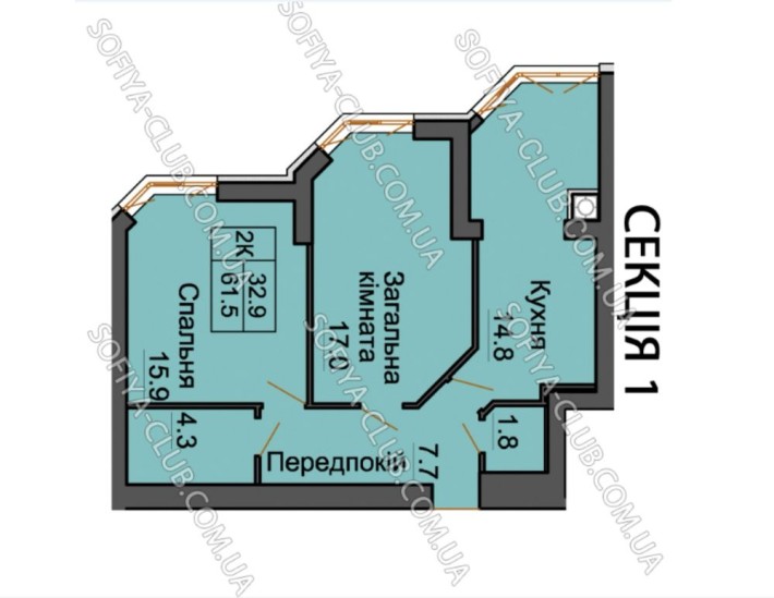 ЖК Софія Резиденс‼️ Резиденція 2-кімн 62 м² Газове опалення Документи - фото 1