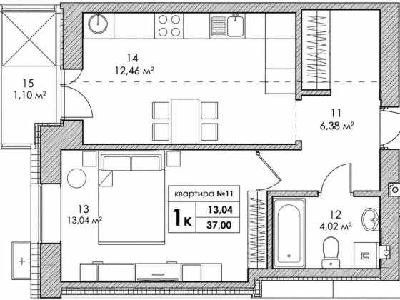 ЖК (Park Residence) квартира у новобудові площею 37 кв.м/1-но кімнатна Софіївська Борщагівка