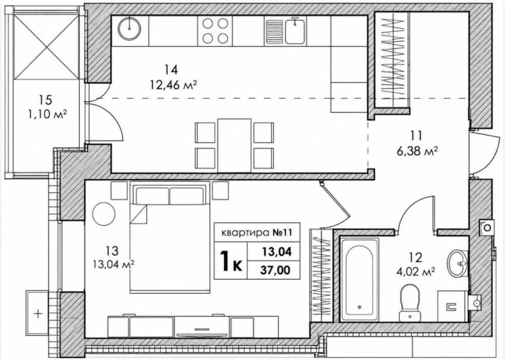 ЖК (Park Residence) квартира у новобудові площею 37 кв.м/1-но кімнатна - фото 1