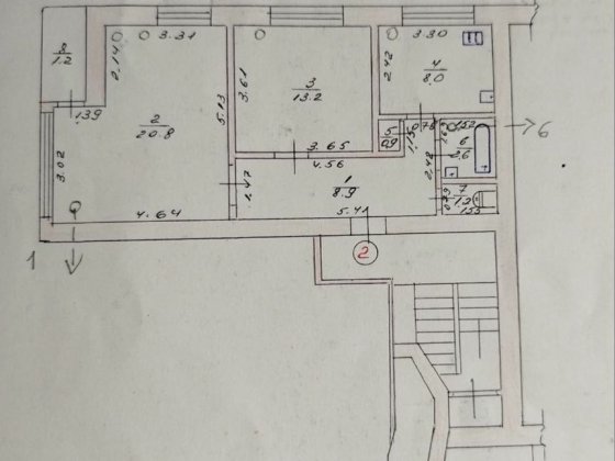 2-к квартира 56 м² в Центрі Олександрія