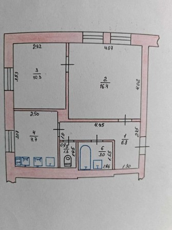 Квартира у центрі м. Ізюм 45,5 кв. м. з індивідуальним газовим опаленням - фото 1